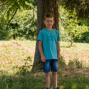 Kids Shirt 'Dark Cyan Bus' - für 7-8 Jährige - Love your Neighbour