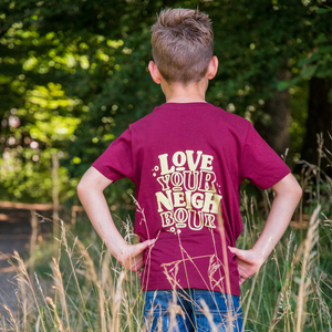 Kids Shirt 'Red Love' Backprint- für 7-8 Jährige - Love your Neighbour