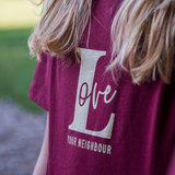 2.Wahl Teenie Shirt 'Red Love' - für 9-14 Jährige - Love your Neighbour