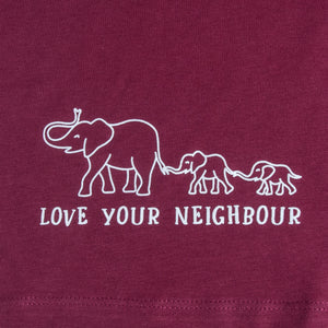 Kids Shirt 'Red Elefant' - für 3-6 Jährige - Love your Neighbour