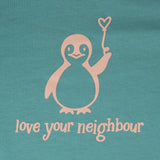 Kids Shirt 'Dark Cyan Pinguin' - für 3-6 Jährige - Love your Neighbour