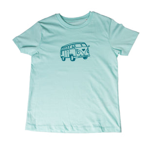 Kids Shirt 'Light Cyan Bus' - für 7-8 Jährige - Love your Neighbour