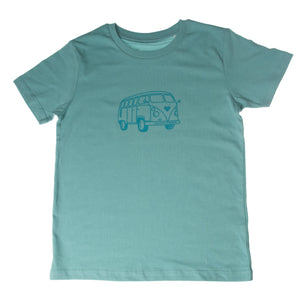 Kids Shirt 'Dark Cyan Bus' - für 7-8 Jährige - Love your Neighbour