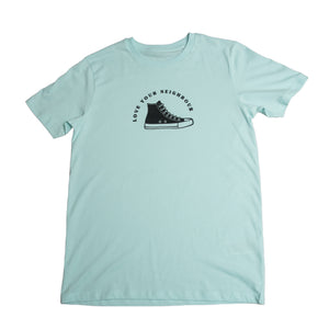 Teenie Shirt 'Light Cyan Shoe' - für 9-14 Jährige - Love your Neighbour
