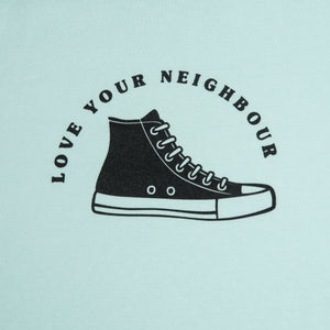 2.Wahl Teenie Shirt 'Light Cyan Shoe' - für 9-14 Jährige - Love your Neighbour